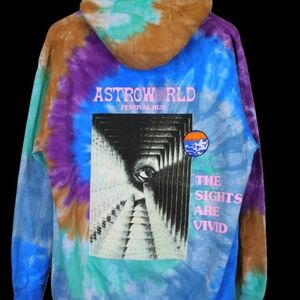 🆕 Travis Scott Astroworld Festival Run Tie-Dye Hoodie